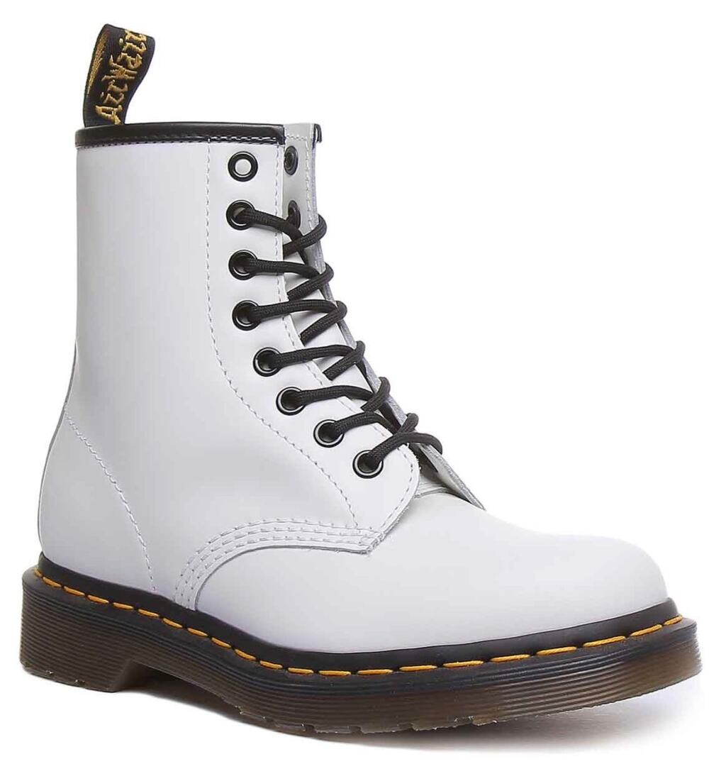 Dr Martens 1460 Smooth Classic Core 8 Eyelet Lace Up In White Size 10 Women's